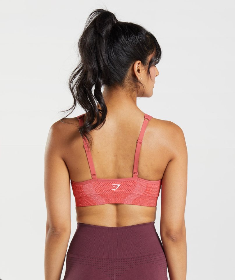 Women's Gymshark Vital Seamless 2.0 V Neck Sports Bra Pink | CA AD075N